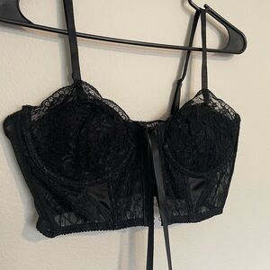 Nasty Gal Elegant Black Lace Bra